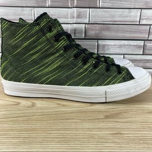 Converse Chuck Taylor All Star II High Top Black/Volt Green Mens 11 Womens 13